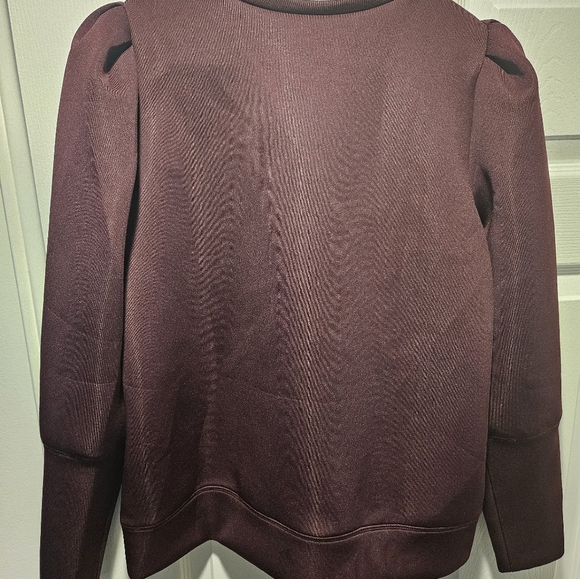NWT Neoprene Puff Sleeve Sweater by Stella & Dot. Medium. Purple - Picture 4 of 4